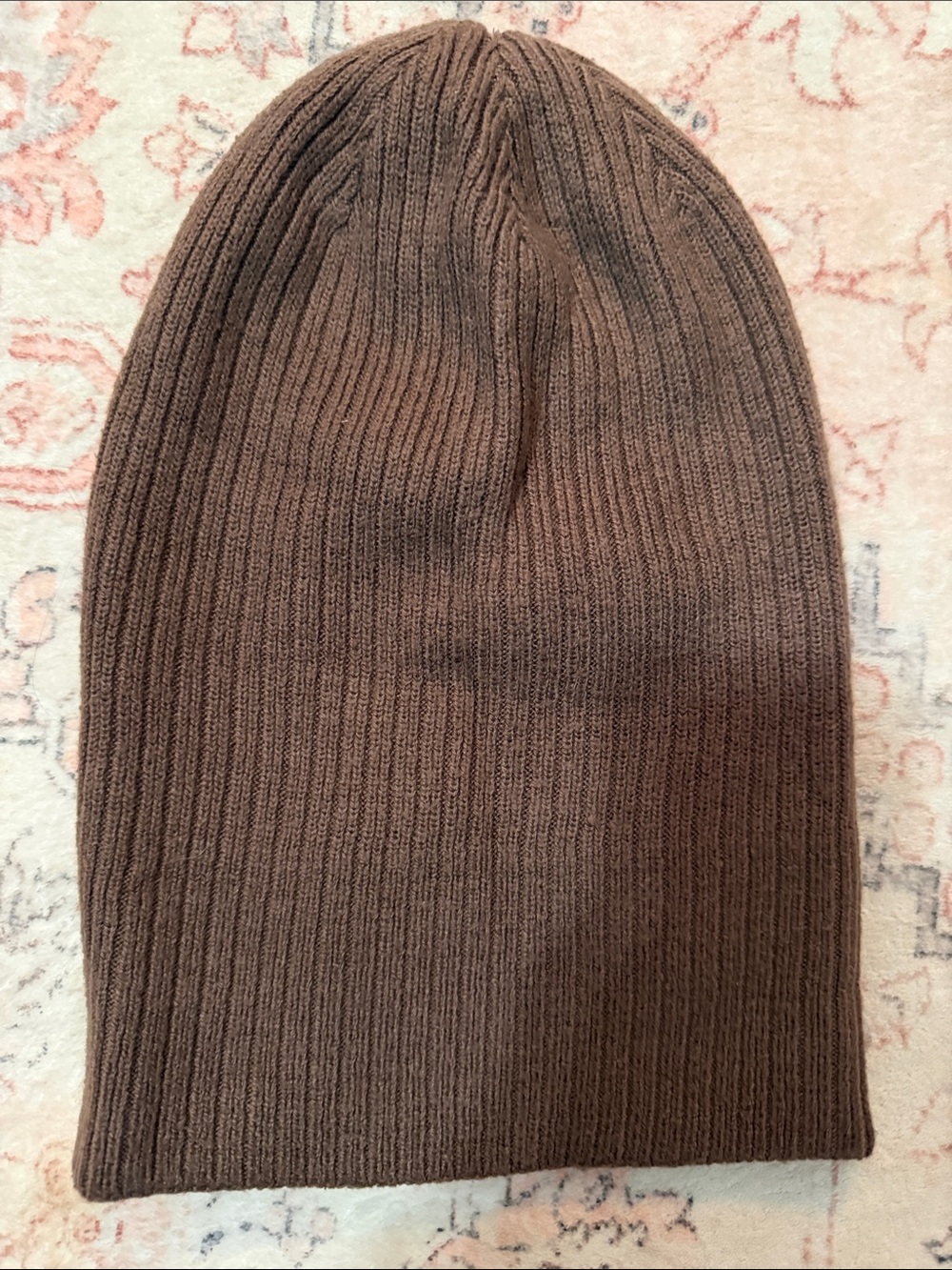 Free People Mauve-Brown Cable Knit Beanie